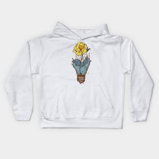 Light bulb with yellow flowers sketch 3 Kids Hoodie